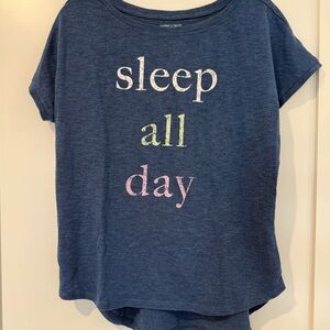 Women’s Jasmine & Ginger Navy Blue 'sleep all day' Short-Sleeve Graphic Tee